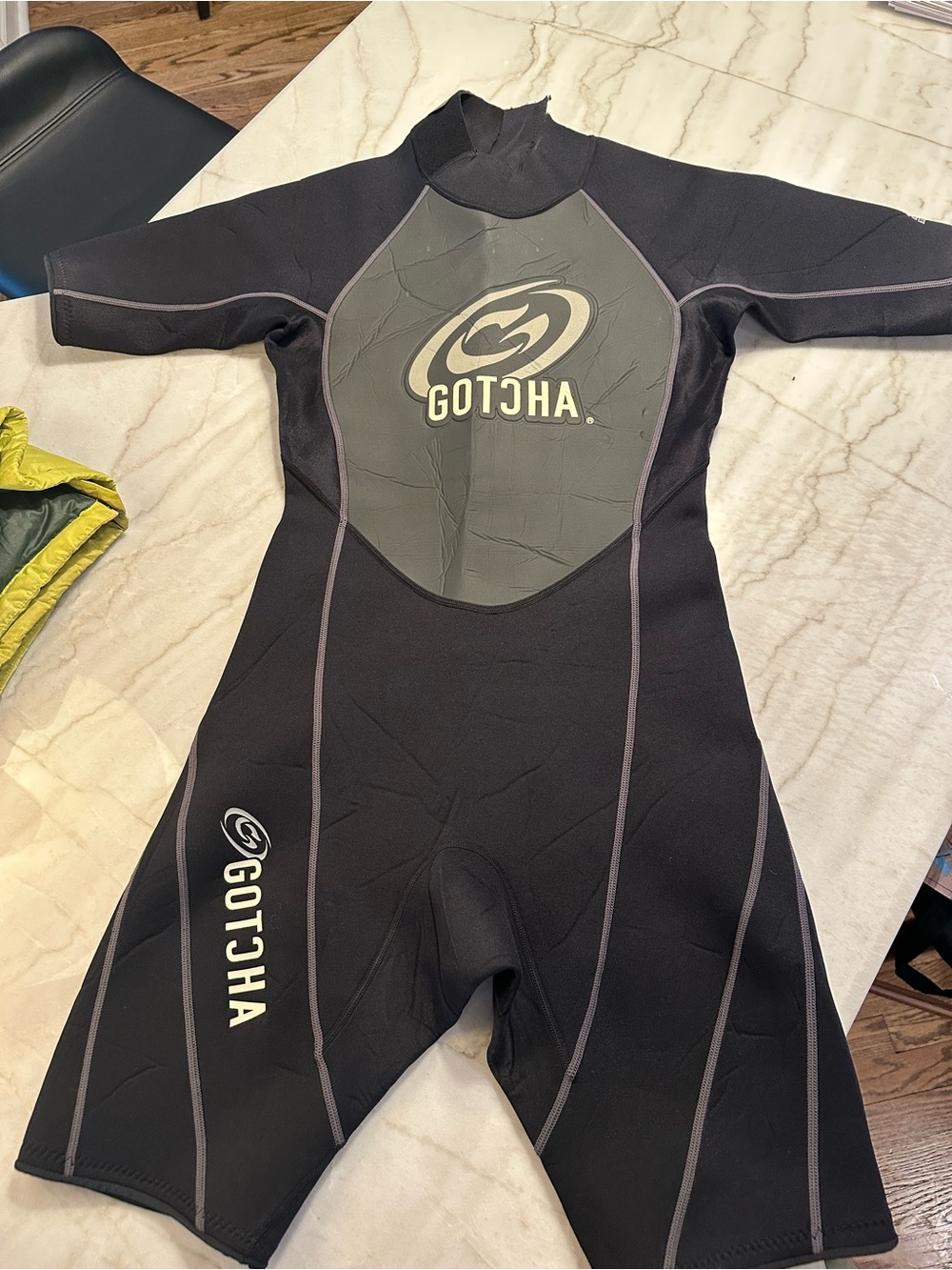 Black Short John Wetsuit - Short Sleeve